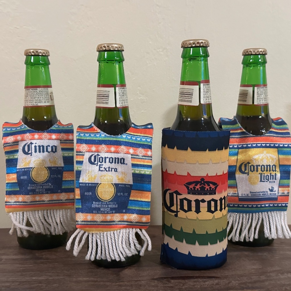 New Corona / Corona Light Beer Poncho - lot of 3 and Corona Koosie